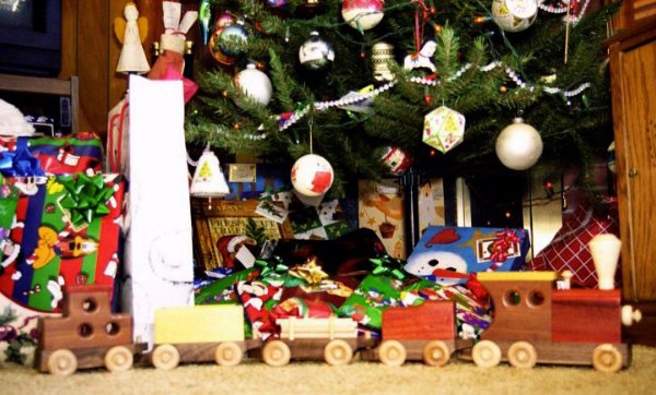 Hand made wooden train